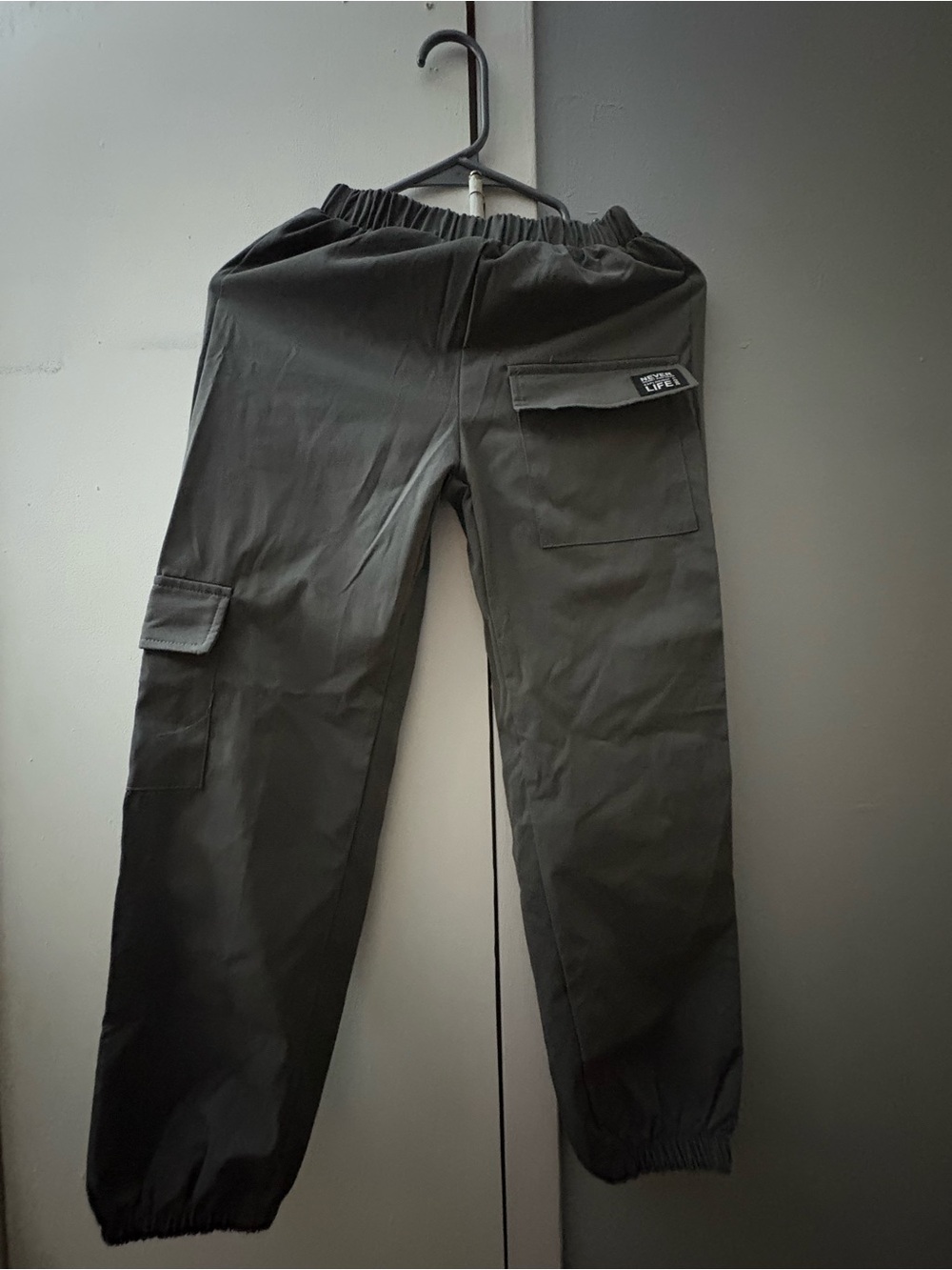 Girls Olive Green Cargo Jogger Pants